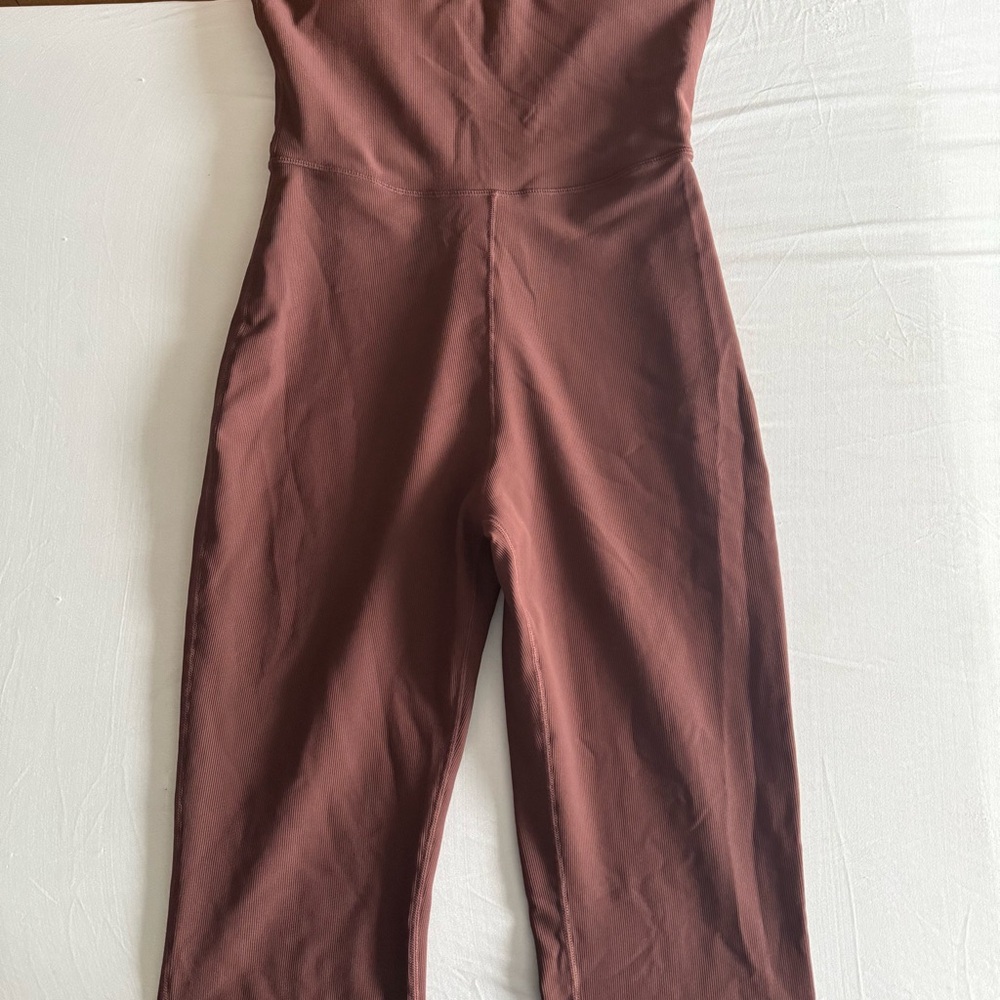 Wilo‎ The Label Flare Leg Jumpsuit Ribbed Athleisure Yoga Pilates Dance Sz M - Picture 4 of 16